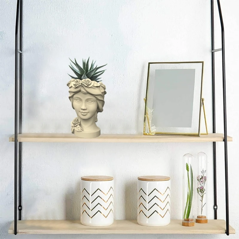 Lady Face Vase Mold Epoxy Molds Small Flower Vase Silicone Molds Succulents Storage Holder Mould Office Decorations
