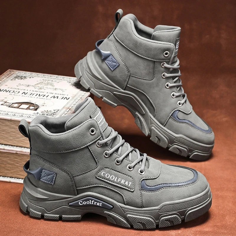 

Men's High-Top Boots Spring 2025 New Style Outdoor Climbing Workwear Fashionable Men's Shoe Durable Construction Boots
