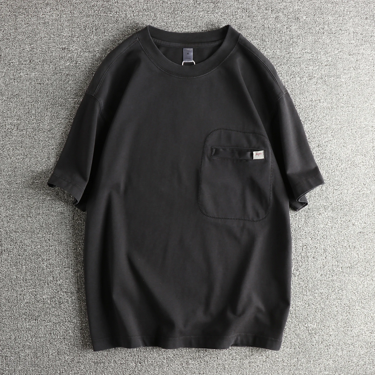 

Washed Cotton Short Sleeve T-Shirt Men's Loose Fit Summer Fashion Brand Breathable round Neck Casual T-Shirt Youth