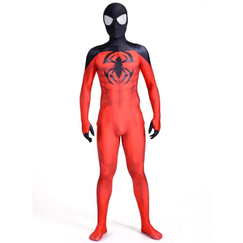 

Adults Kids Scarlet Kaine Spidercosplay Costume Halloween Superhero Zentai Suit Game Men Boys Male Bodysuit Party JumpSuit