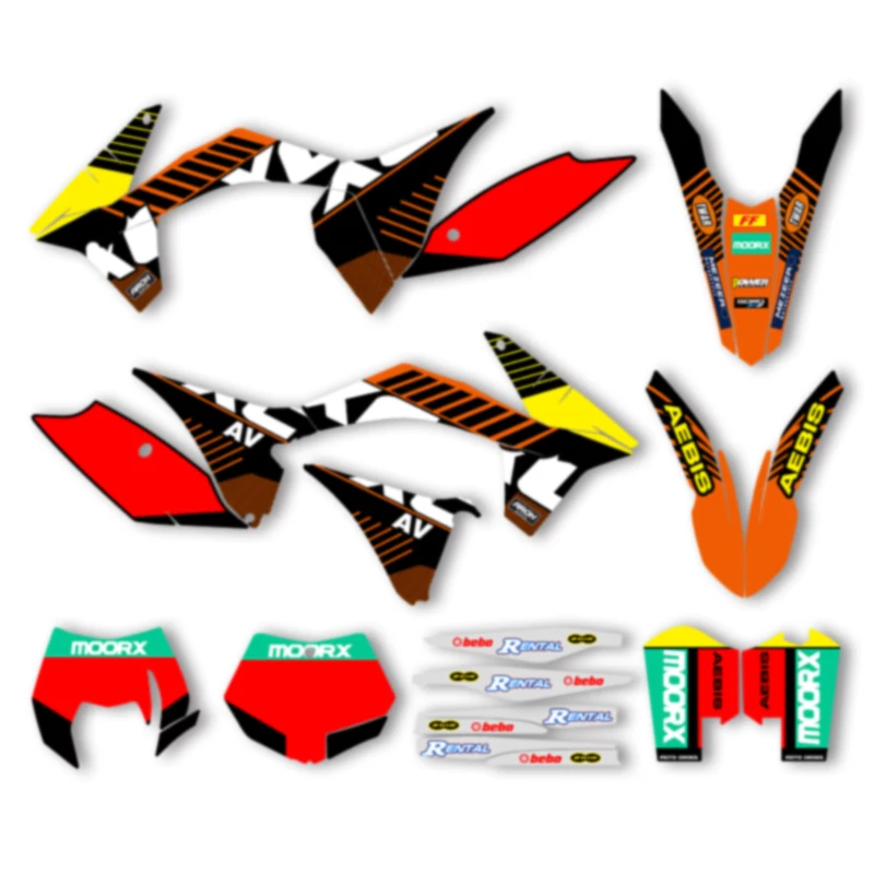 

DSMTECH Motorcycle Graphics Background Decal for KTM 2012 2013 EXC 2011 2012 SX SXF 125 250 300 450 Decals Stickers Kits 001