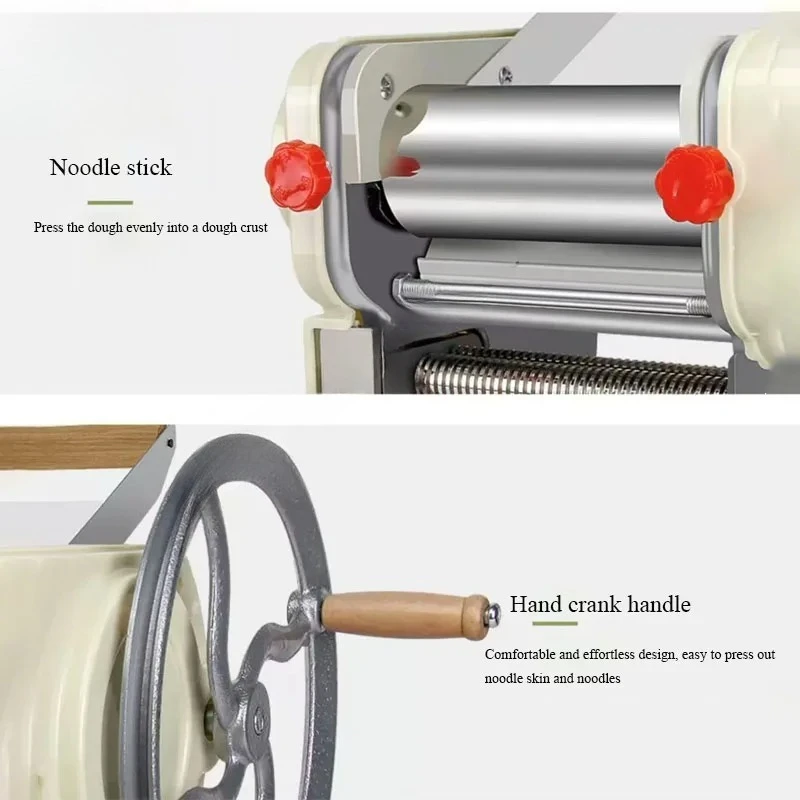 Manual Dough Roller Stainless Stee Noodle Dumpling Pasta Maker Making Machine Dumpling Wonton Dough Rolling Hanger Noodle Maker