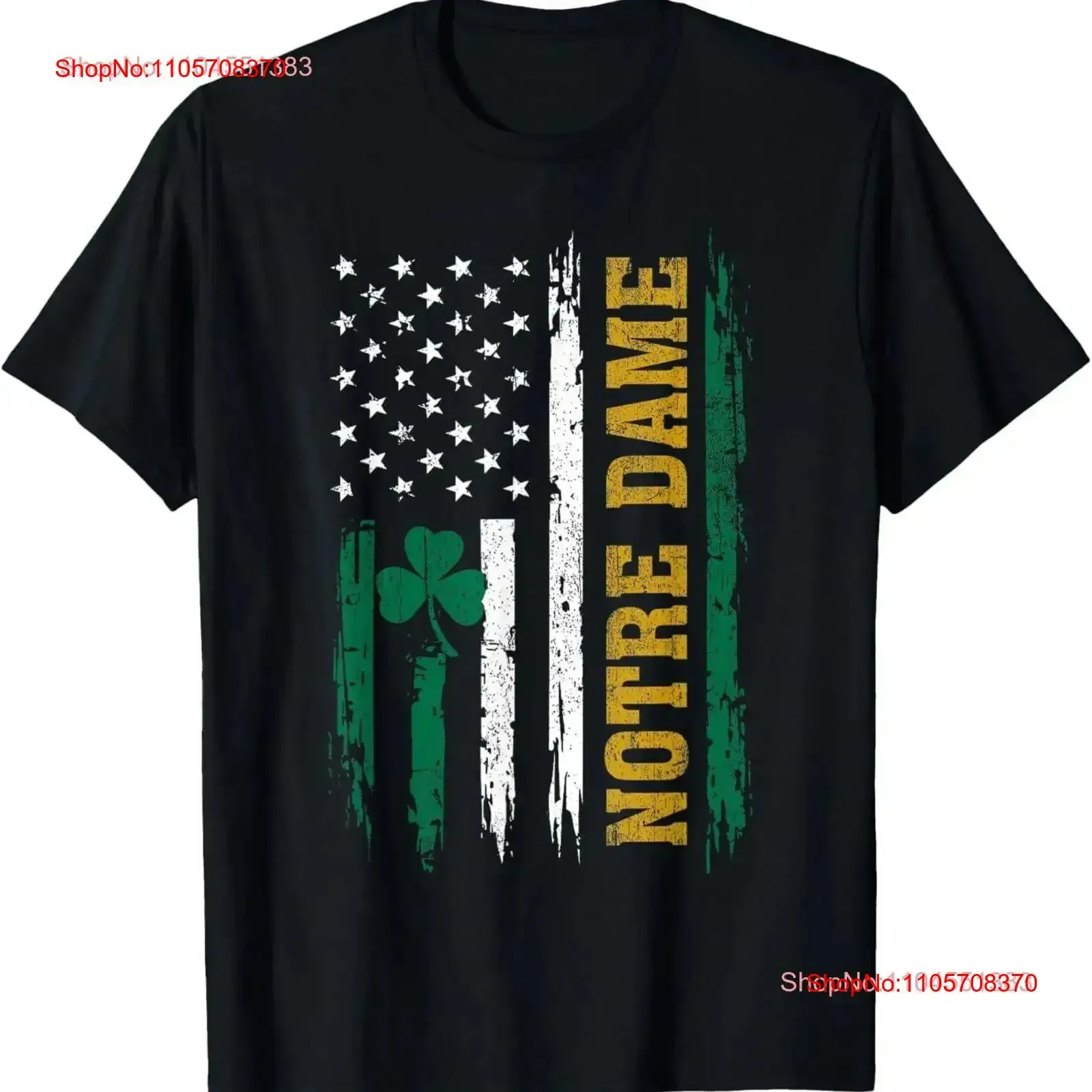 Notre Dame USA Flag Patriotic T Shirt vintage Washed Slightly fashion Breathable graphic Top For Everyday Wear Stylish