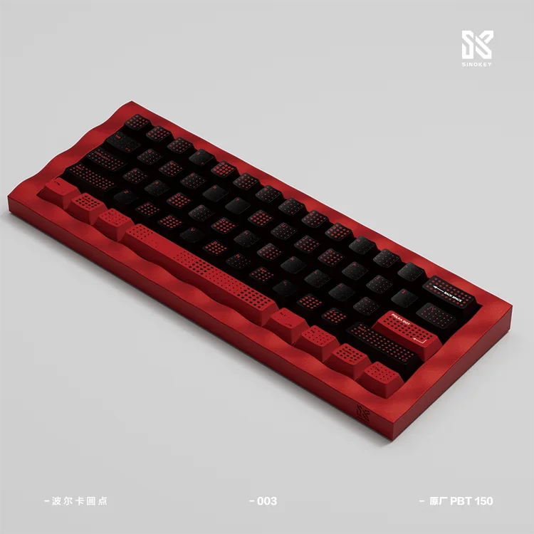 Keycap tari merah Polka Dot Tinggi asli PBT1.5 ketebalan