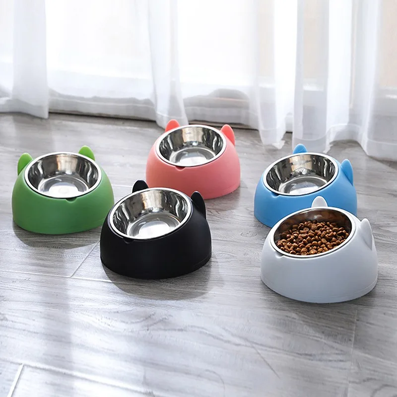 Pet Bowls Dog Food Water Feeder Stainless Steel Pet Drinking Dish Feeder Cat Puppy Feeding Supplies Small Dog Accessories