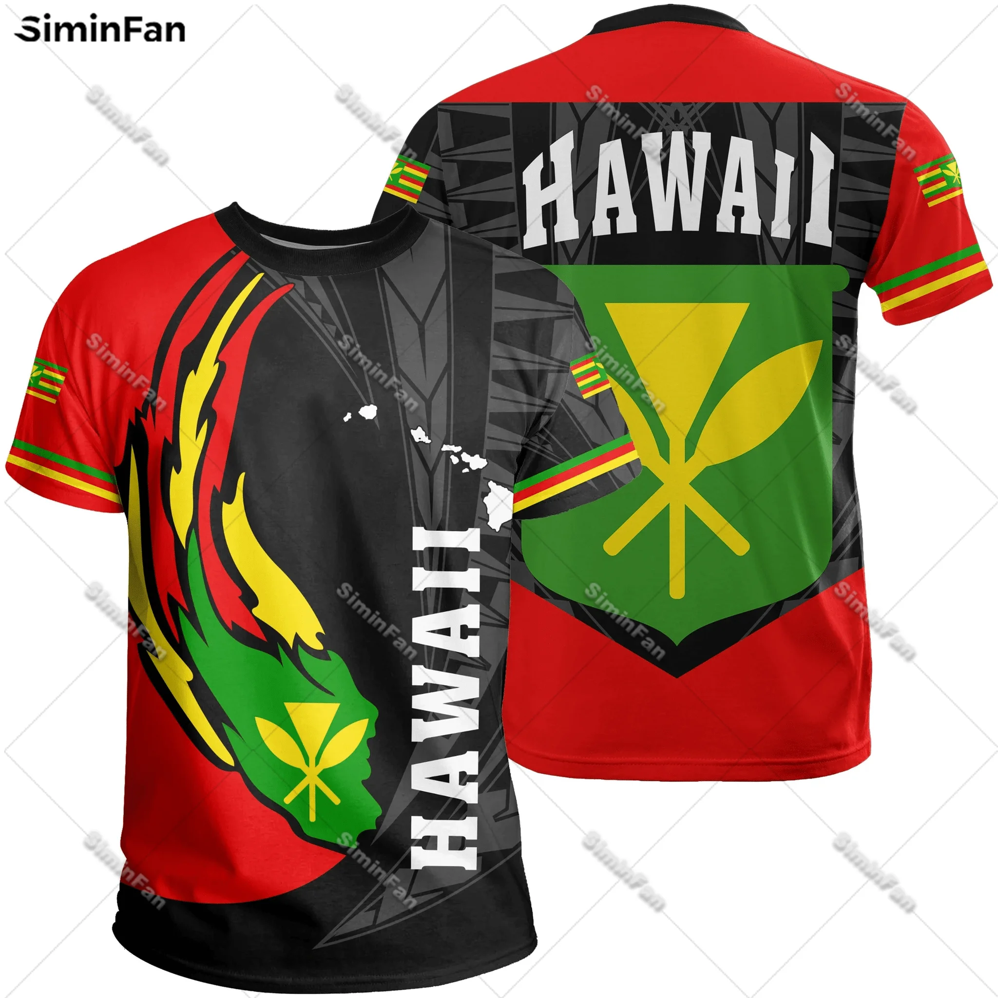 Custom Text Hawaii Polynesian Kanaka Men Tshirt 3D Printed Male Summer Round Neck Tee Female Short Sleeve Top Unisex T-shirts-1