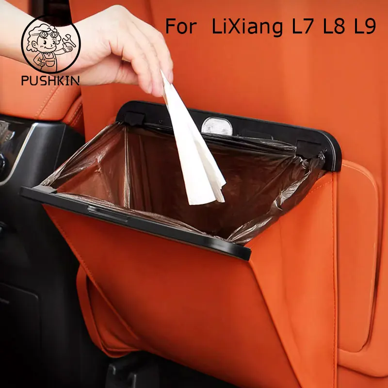 

For Li Lixiang L7 L8 L9 2022 2023 2024 Car Rear Garbage Bag Interior Car Seat Back Hanging Chair Back Storage Bag Accessories