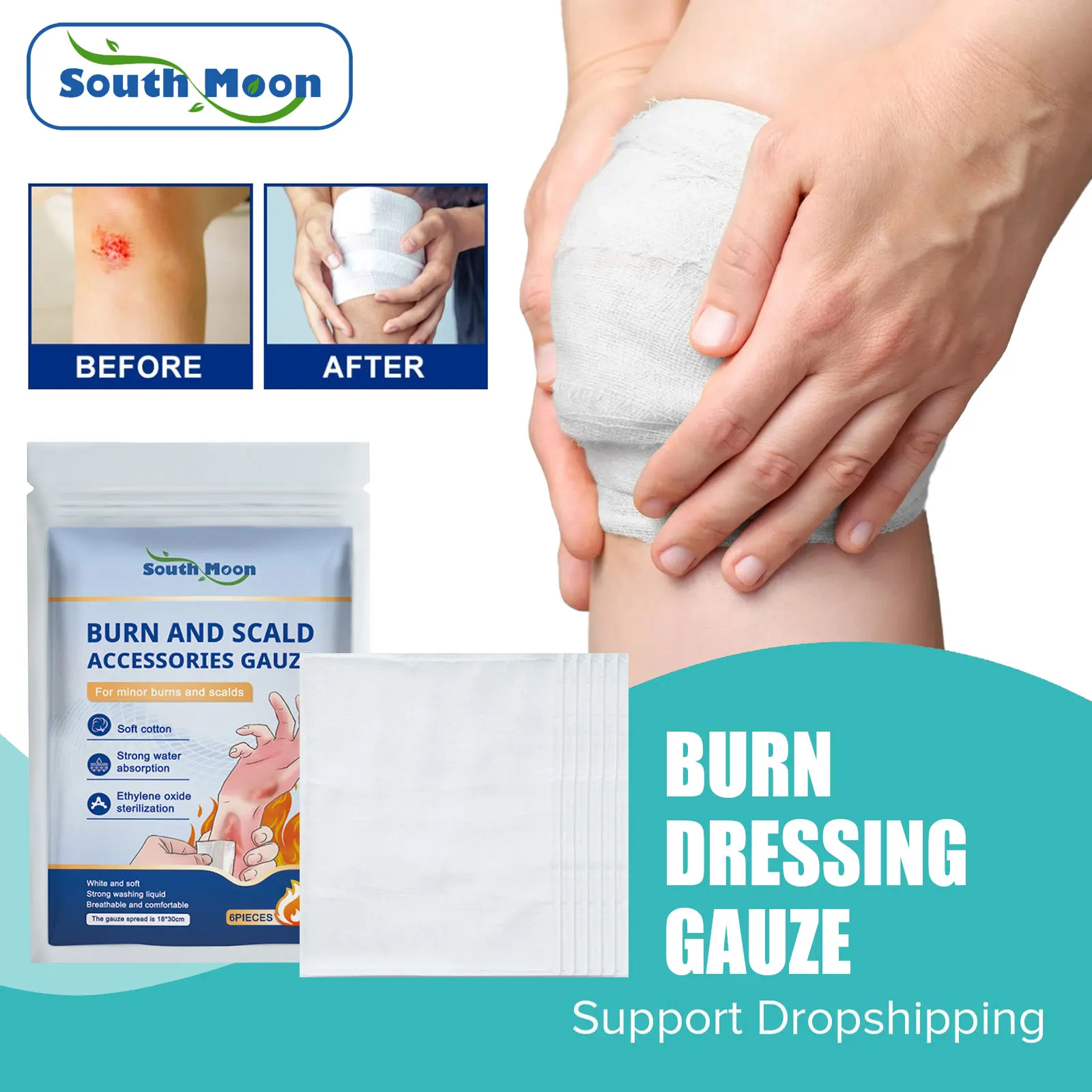 

South Moon Bandage Patch Healing Burn Care Hemostatic Disinfecting Anti Infection Emergency Wound Dressing Patch Medical Gauze