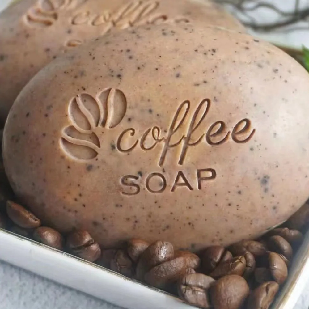 Coffee Beans Acrylic Soap Stamp Natural Transparent Custom Stamps For Making Soaps Chapter With Handle Handmade Seal Z0562KF