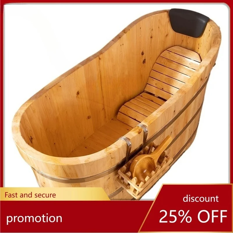 Fumigation Bath Wooden Bucket Bath Bucket Armrest Adult Full Body Bath Tub Adult Sweat Steaming Bucket