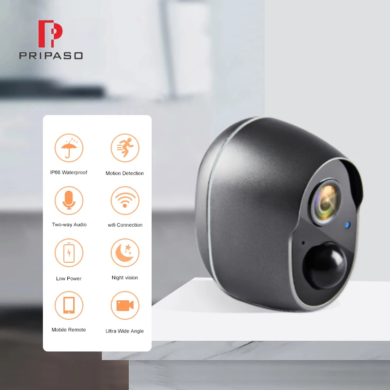 

Беспроводная IP-камера с низким энергопотреблением, 1080P, IP66