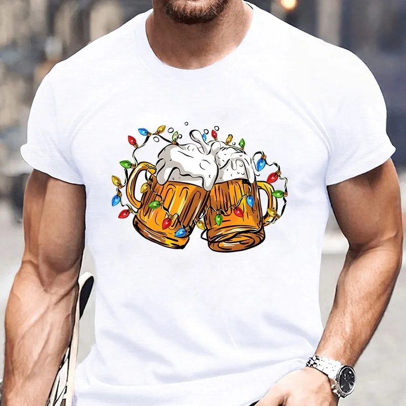 

Рождественская шапка Cheers Fun Pattern Свободная удобная повседневная дышащая быстросохнущая футболка с круглым вырезом и длинными рукавами с 3D принтом