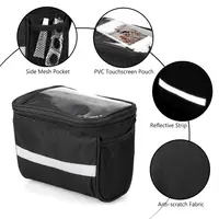 Sac de guidon avant de vélo, sangle réfléchissante d'extérieur, pochette de téléphone tactile, panier de Tube avant de vélo, accessoires de vélo 3