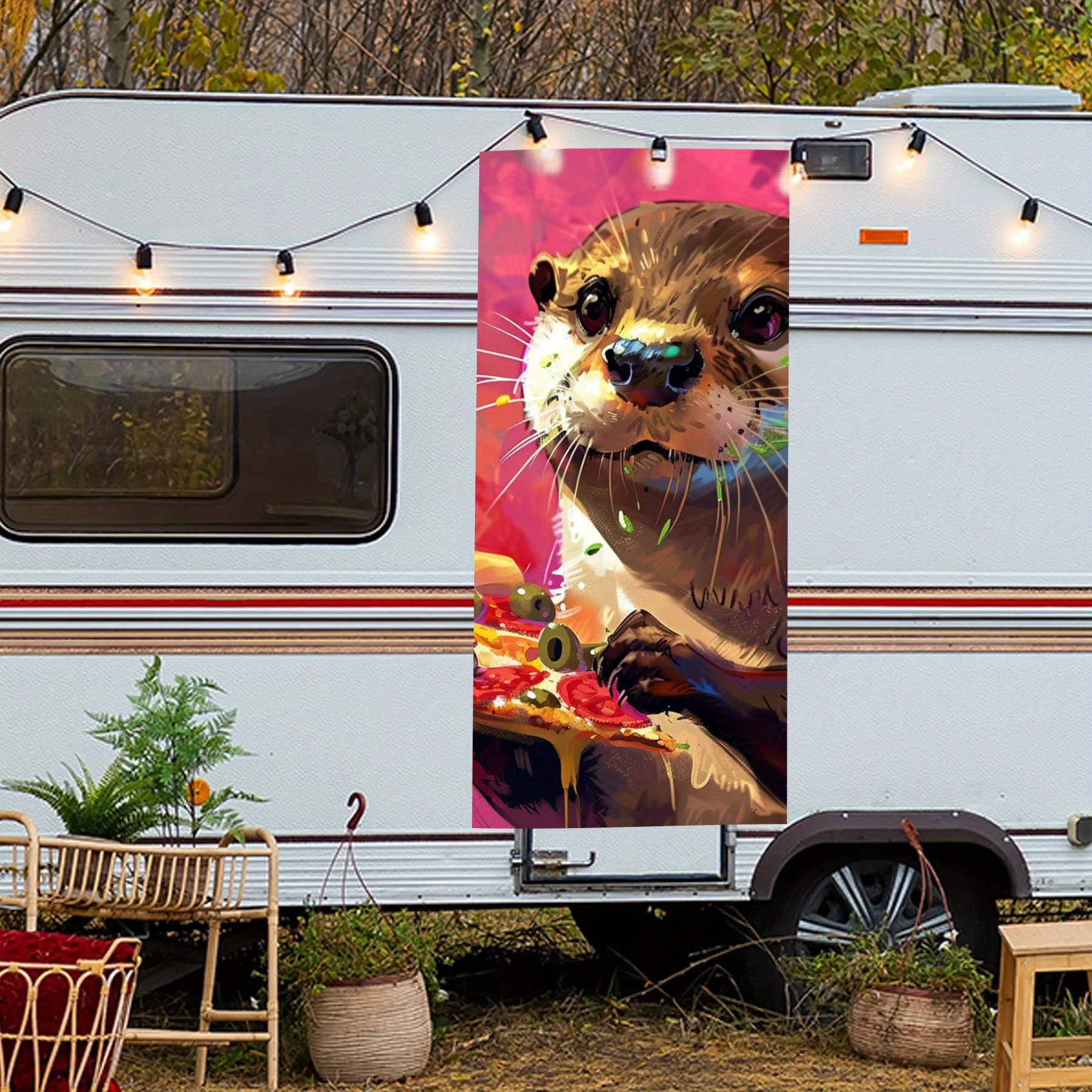 ملصق سيارة Fun Otter Eating Pizza، أغطية فينيل منزلية للديكور والحماية - ملصق فينيل لاصق ذاتي مقاوم للماء، #5