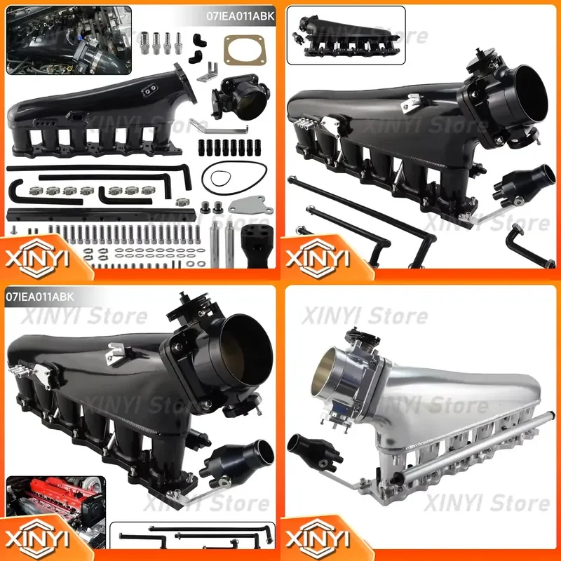 Aluminum Intake Manifold Fuel Rail 90mm Throttle Body for Nissan Skyline ECR33 GTS GTS-T RB25 RB25DET 2.5L Engine 1993-1998