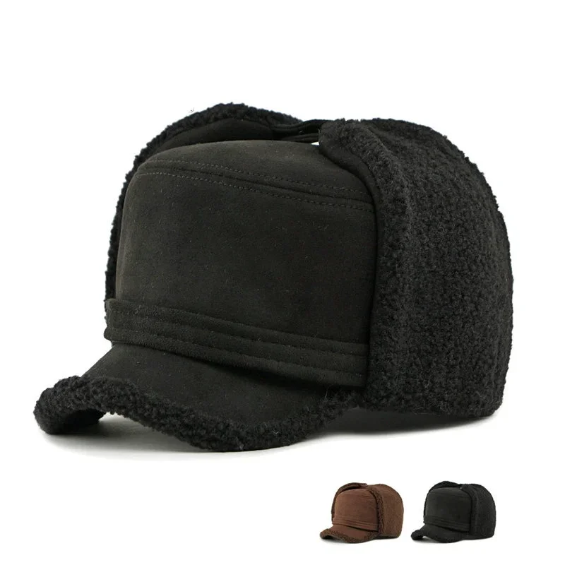 Winter Polyester Solid Warm Thick Windproof Jacket Hat Outdoor Lei Feng Hat for Men and Women 09
