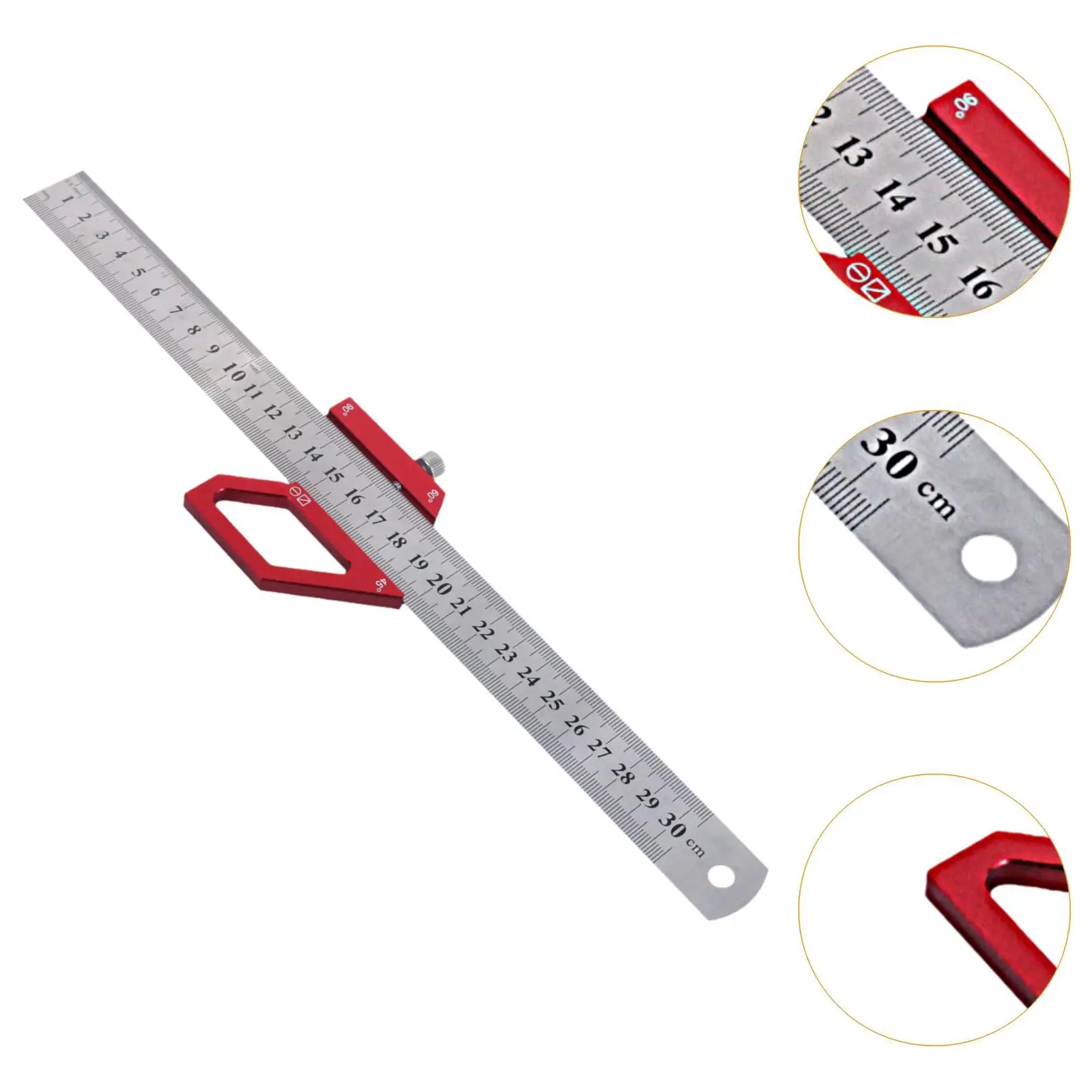 Woodworking Scriber Marking Line Ruler 45/60/90 Degrees Woodworking Ruler