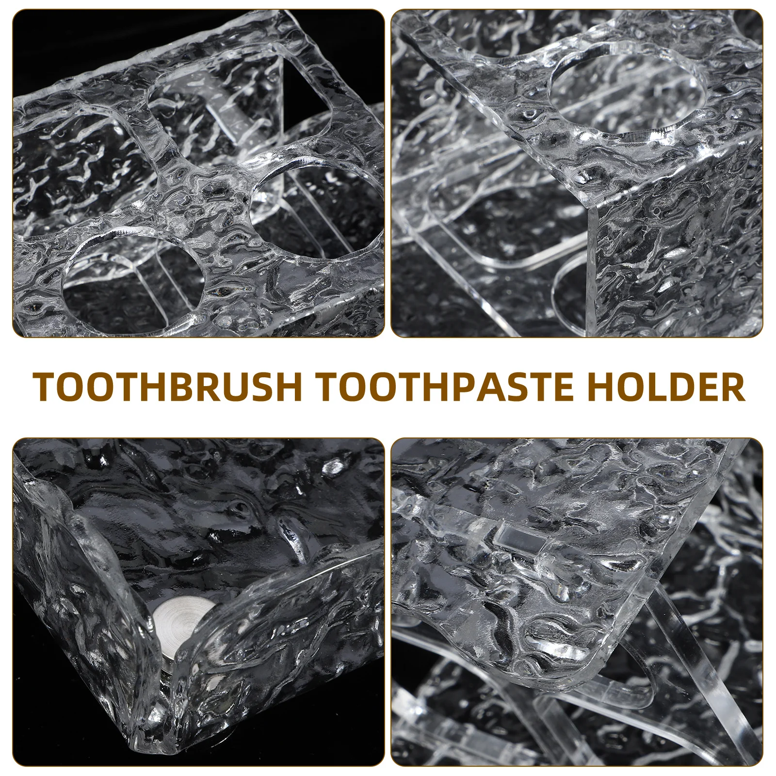 

Premium Toothbrush Holder with Large Capacity Storage Tray for Bathroom Vanity Corner Countertop Organizer Electric Toothbrush