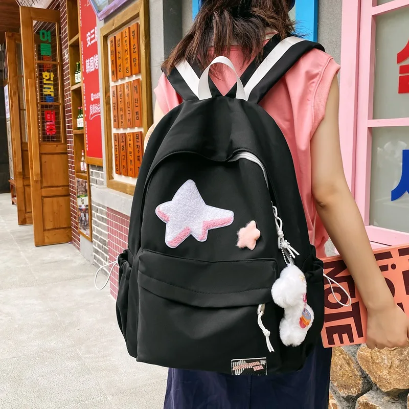 Kawaii Star Backpacks for Women Teenager Girls College Students Schoolbags Trendy Kids Casual Travel Shoulder Bags Y2K Backpacks