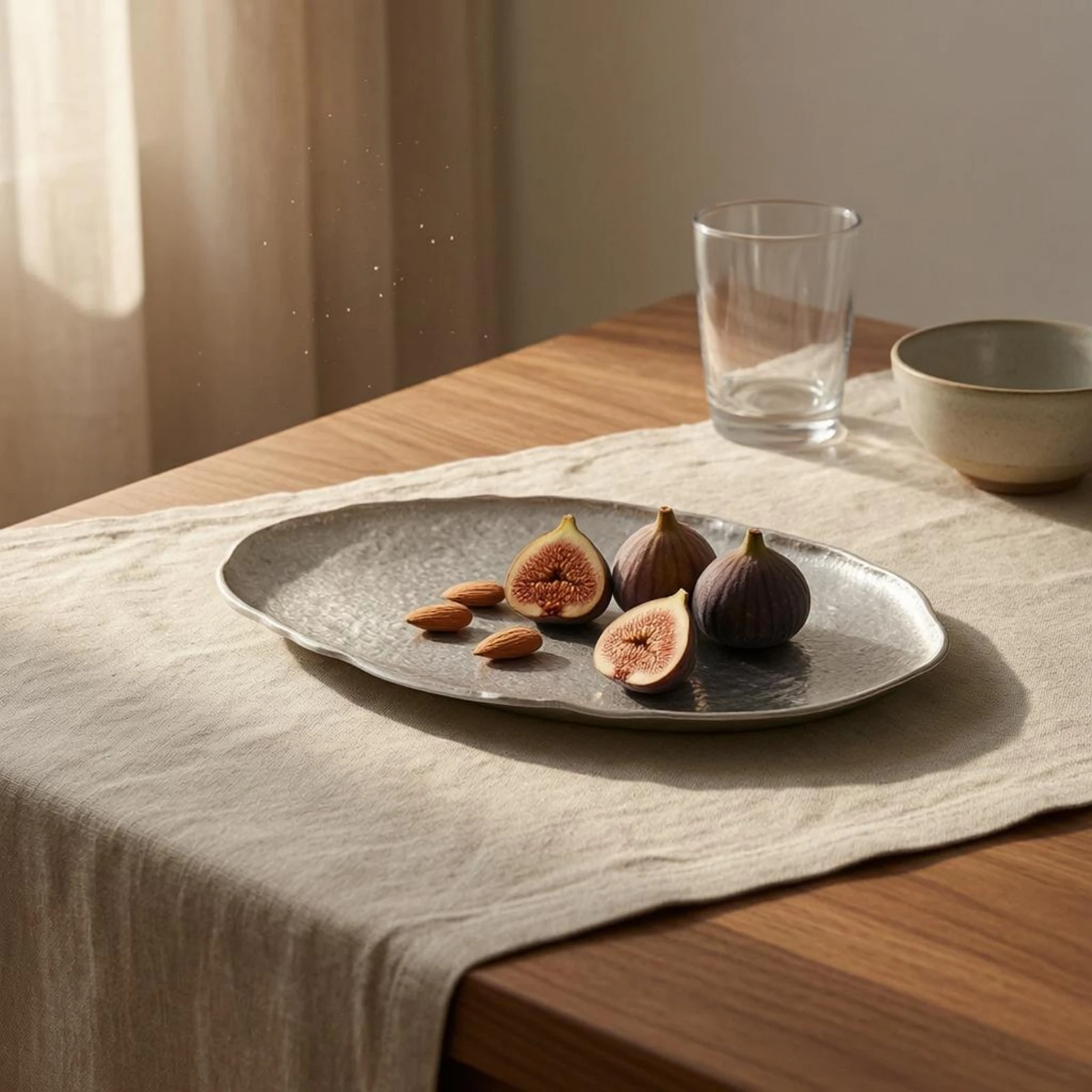Aluminum Tray Irregular Shape Fruit Tray Serving Ware Low-Profile Silver