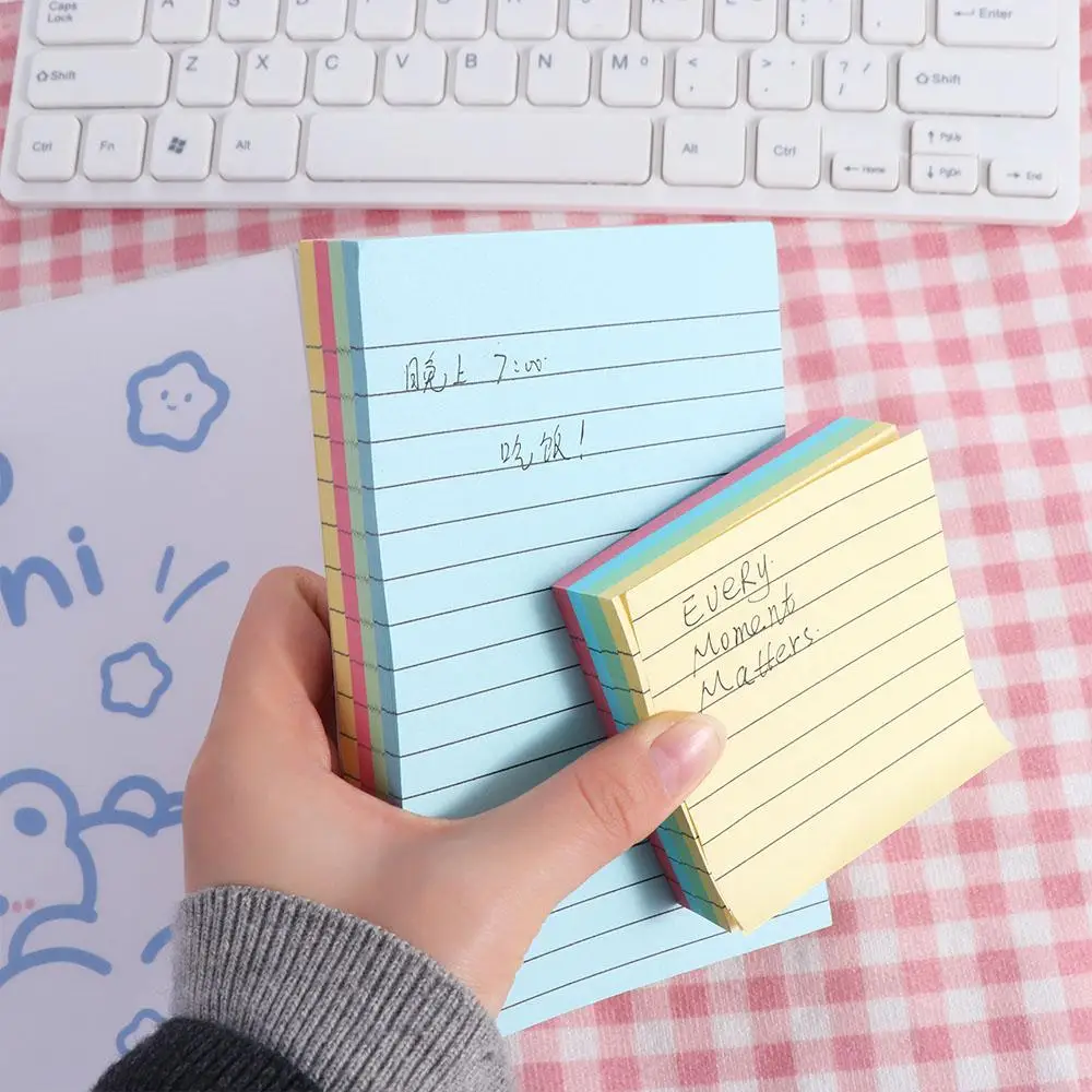 200 Sheets Self-adhesive Line Sticky Notes Diary N Times Memo Pad Paper To Do List Schedule Student Writing Marker Notebook