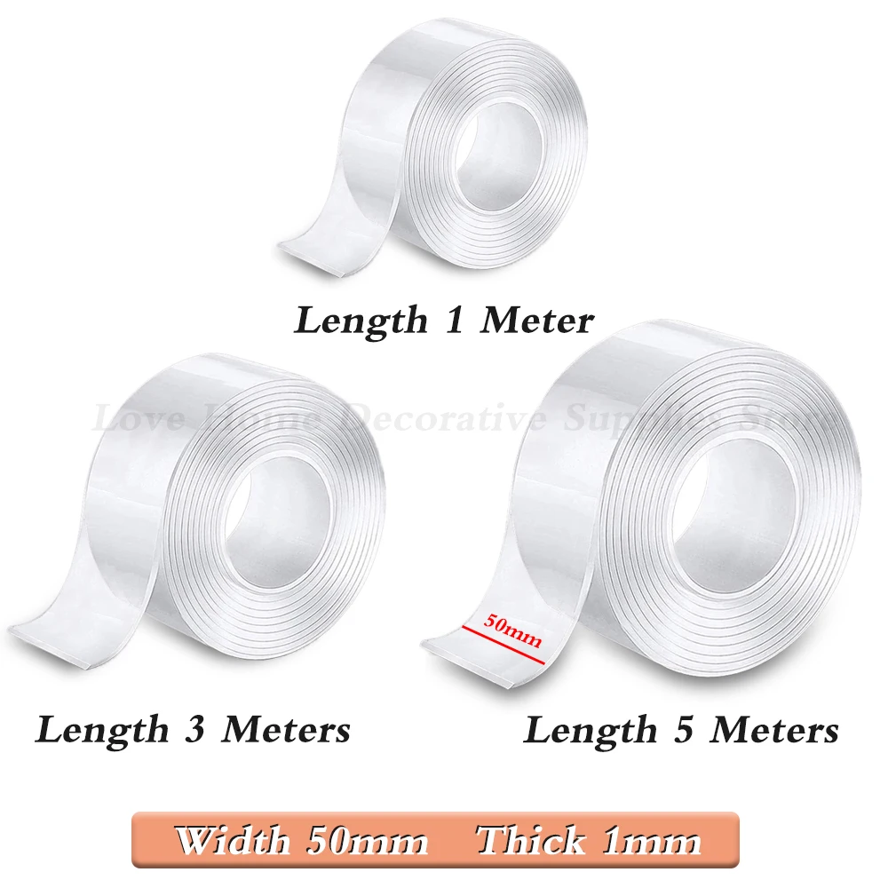 20/30/50mm Breedte Dubbelzijdige Tape Transparant Waterdicht Herbruikbare Nano Tape Sterke Kleverige Lijm Auto Ornament keuken Badkamer