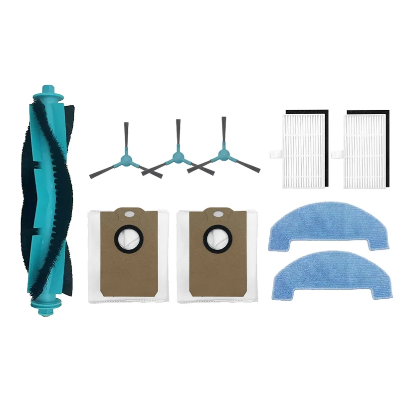 10PCS For MONSGA MS1 MAX Robot Vacuum Accessories Main Brush Dust Bag Side Brush Mop Cloth HEPA Filter