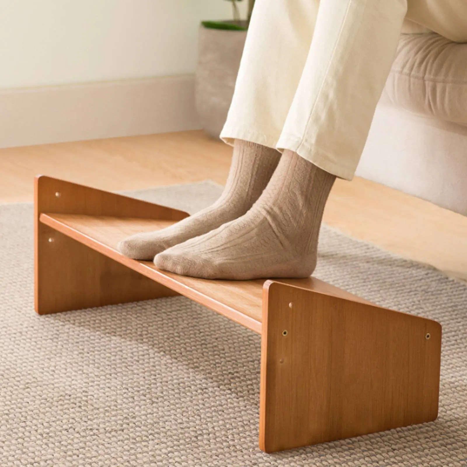 Picture 4: Under Desk Footrest Wide Surface Office Foot Stool Angled Foot Rest Improves Posture Ergonomic Furniture Multi-Functional