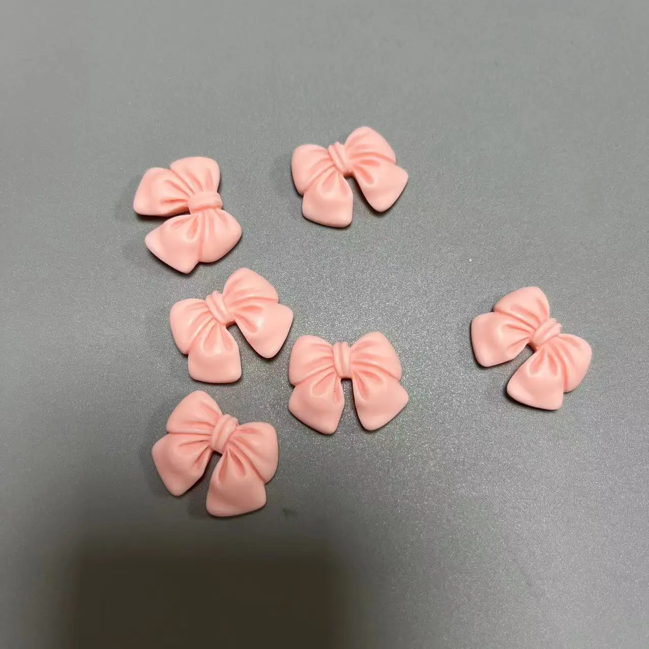 

10Pcs Kawaii Resin Matte Pink Black Beige Bow Tie Handmade Phone Case Tea Cup Accessories Big Nail Art Decoration Charm