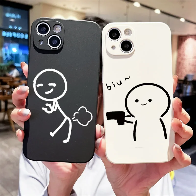 Cute Funny Couple Silicone Matchman Phone Case for IPhone 16 15 14 13 12 11 Pro Max funda iPhone 11 Case X XR XS 8 7 Plus Cover