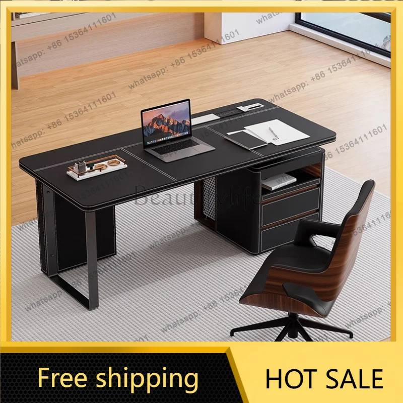 FG Italy Room Office Desk Computer Vintage Minimalist Modern Design Office Desk Boss Luxury Home Furniture Bureau Schreibtisch X