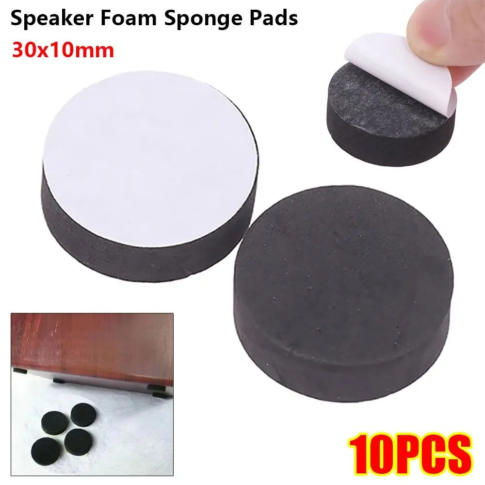 10Pcs Shock Absorbing Speaker Foam Sponge Pad Self-adhesive EVA Foot Mat Sound Insulation Anti-slip Floor Mat for Audio Desks