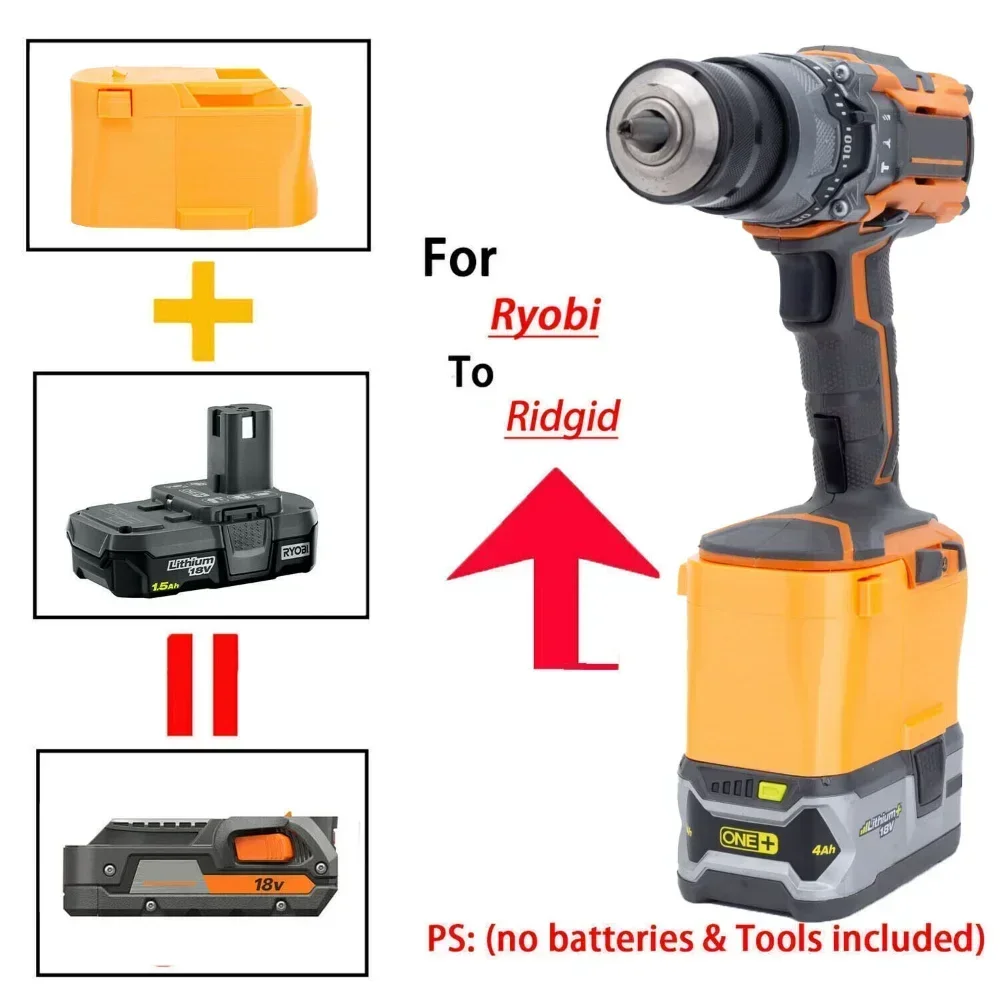 Imagem -02 - Adaptador para Ryobi 18v Bateria de Lítio para Ridgid 18v Ridgid Aeg Ferramentas Elétricas sem Fio Não Incluem Ferramentas e Bateria