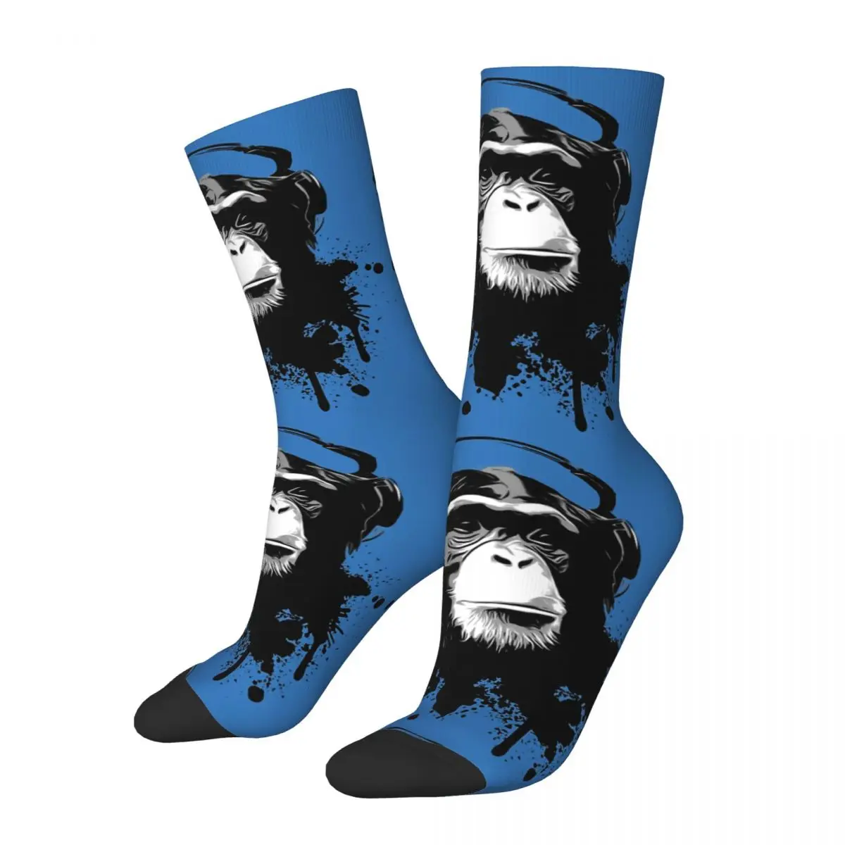 Funny Crazy compression Sock for Men Music Hip Hop Harajuku Graffiti Young Culture Fashion Creative Art Banksy Boys Crew Sock