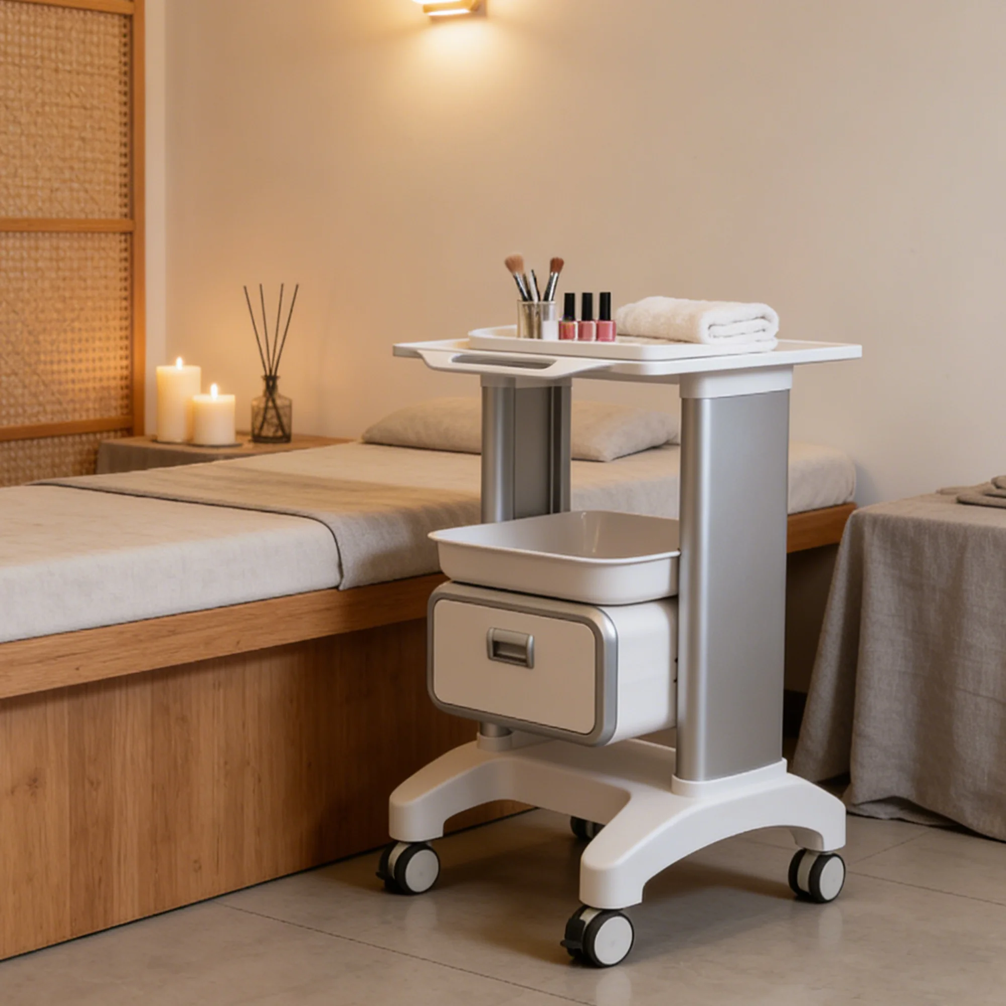 Factory-made Multifunctional Beauty Salon Trolley Esthetician Trolley with Drawers Cosmetic Trolley with Wheels