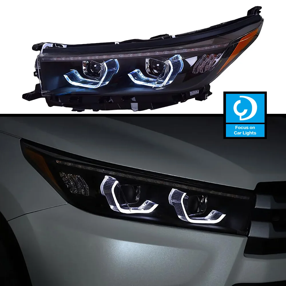 

Car Front Headlight For Toyota 2018 New Kluger Highlander Type LED HeadLamp Styling Dynamic Turn Signal Lens Auto Accessories