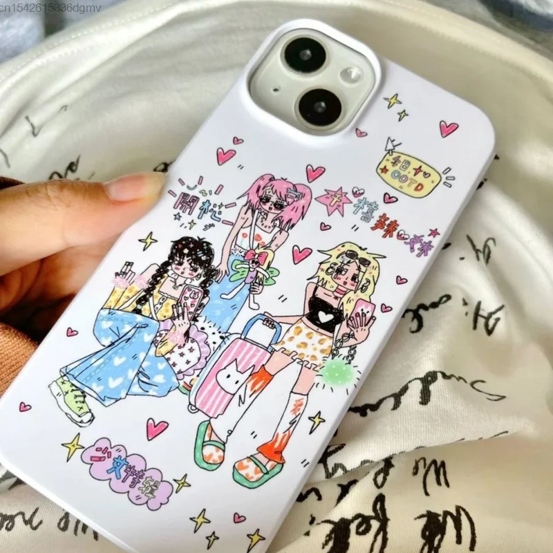 Anime Y2k Girls Gothic Cellphone Case IPhone 13 12 Mini Cover Spicy Girls Print Iphone 11 14 Pro Max 7 8 Plus Shell Harajuku Yk2