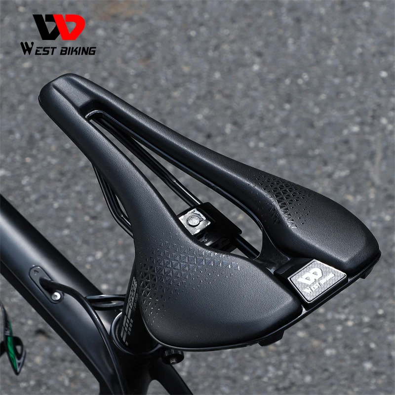 WEST BIKING Short Nose Road Bike Seat Racing Lightweight Bike Saddle Bicycle Hollow Painless Saddle Gravel Bike Accessories