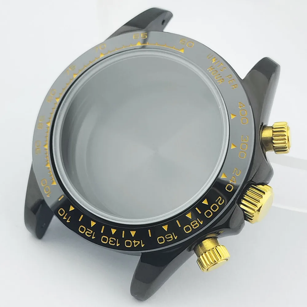 39-mm-Uhrenarmband aus Metall für Herren, passend für das VK63-Uhrwerk, mit Saphirglas, in den Farben Silber, Roségold und Schwarz, Uhrenzubehörteile. – Detail 34