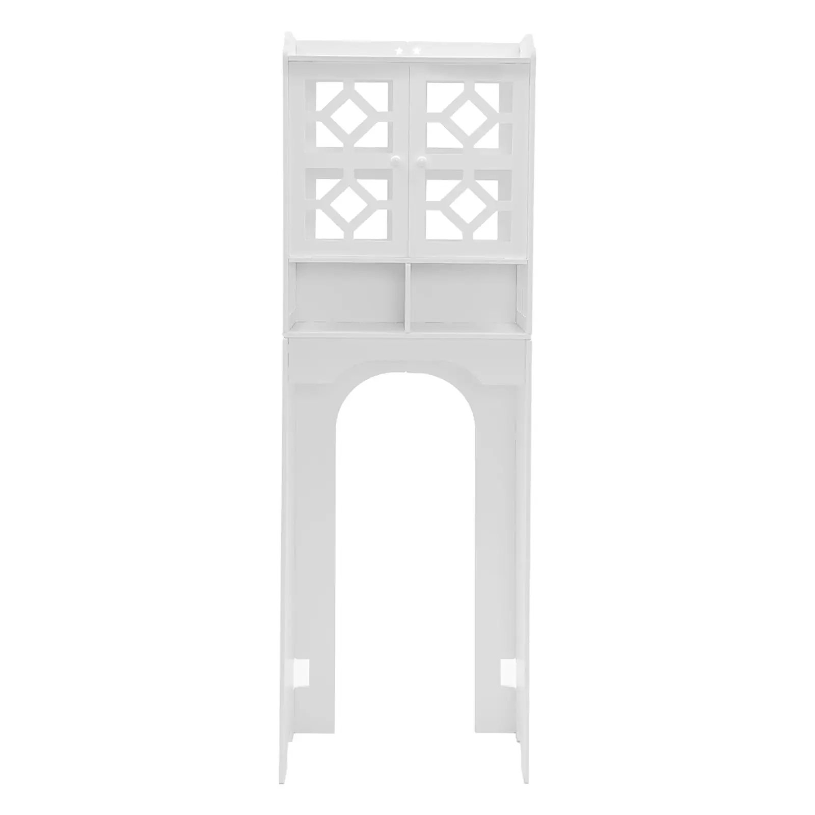 Over the Toilet Storage Cabinet, 4 Tier Toilet Cabinet with Cabinet and Door, Bathroom Space Saver Organizer Rack, 18.9X9.06X59