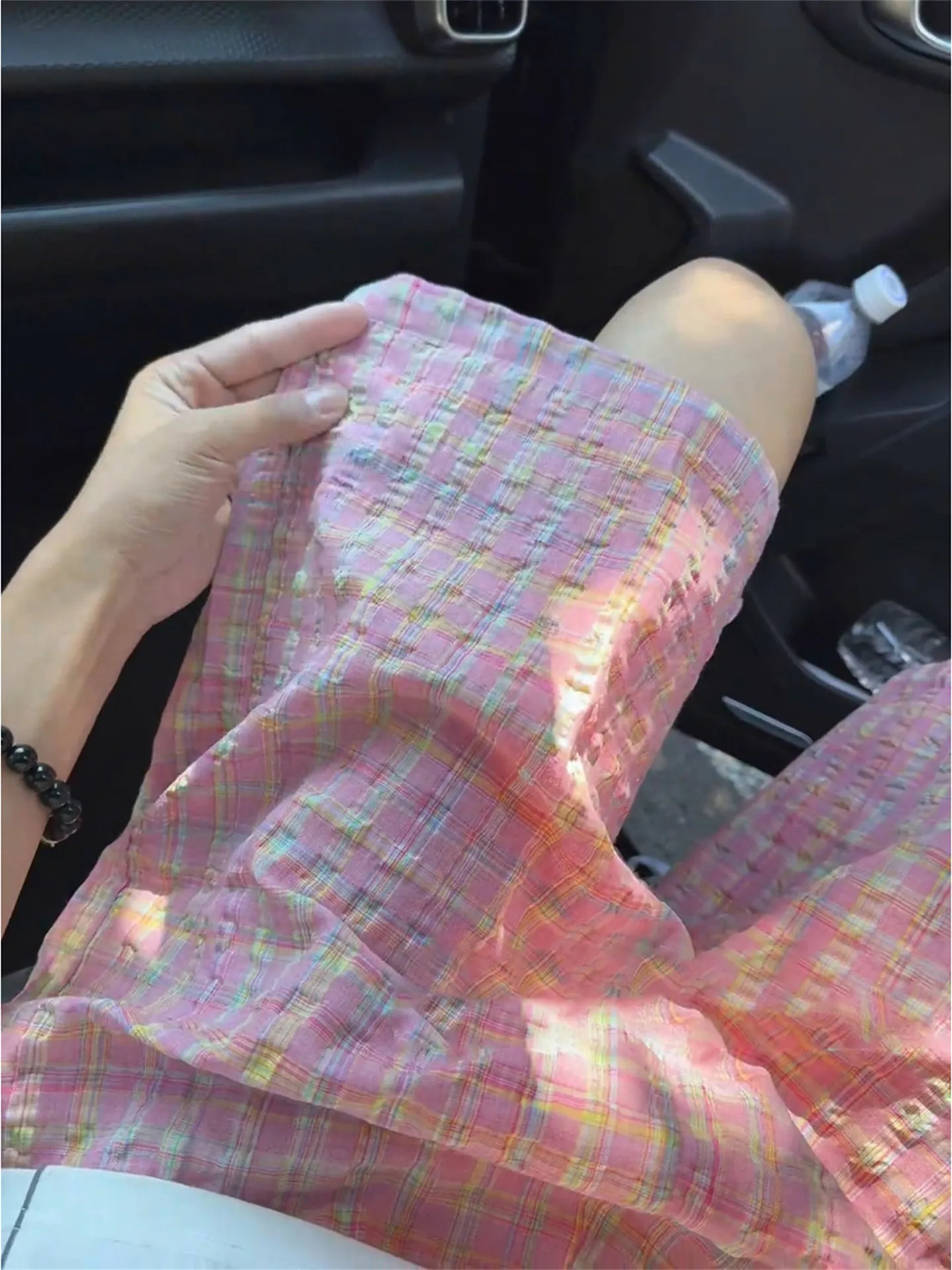 Quick Dry Ice Silk Bubble Cloth Short Pants Men's Outdoor Sports Cool Feeling Casual Five-Quarter Length Straight Leg Trousers
