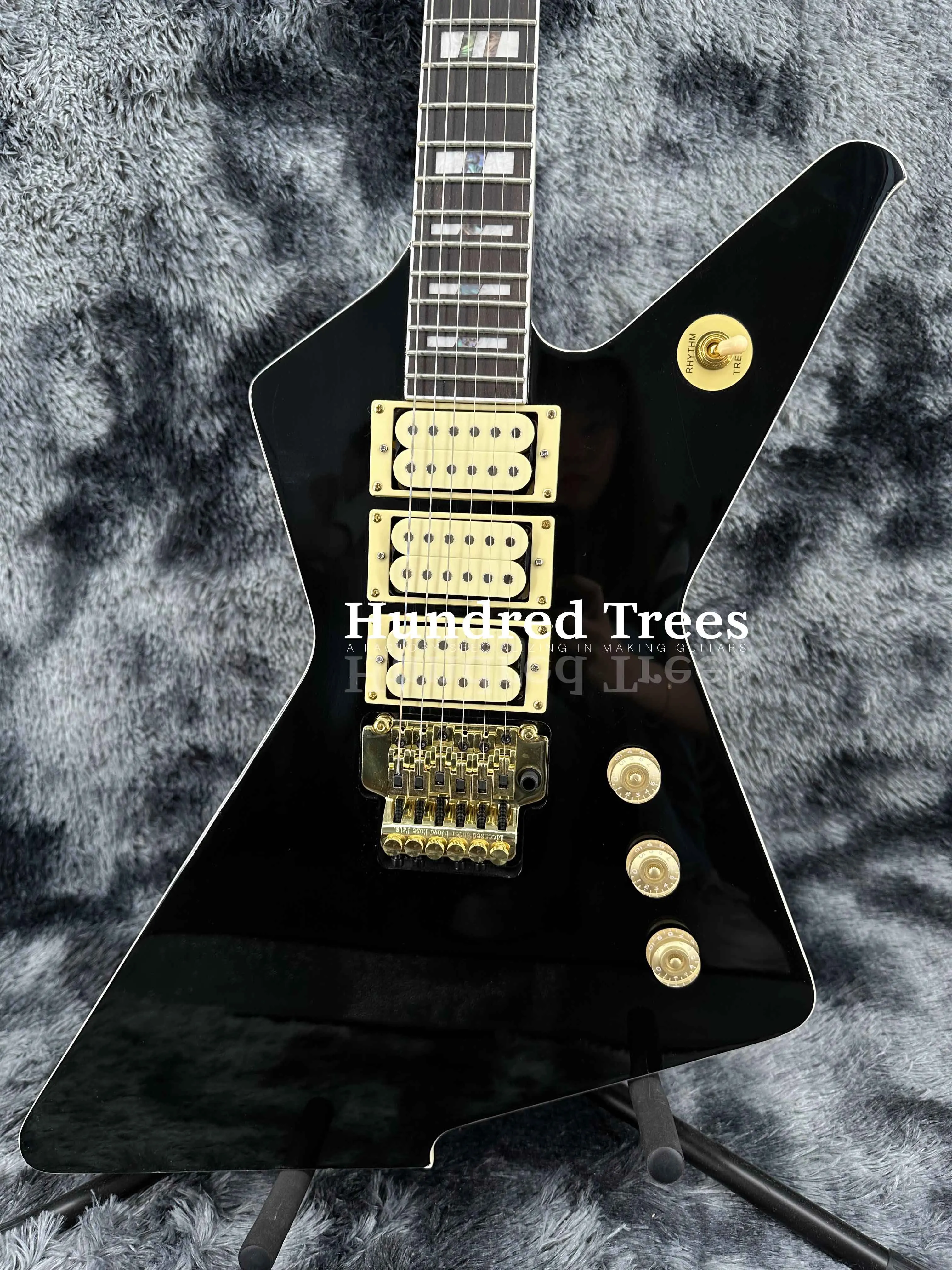 Black Electric Guitar Solid Goose Black Fretboard 3h Pickup FR Bridge - Free shipping