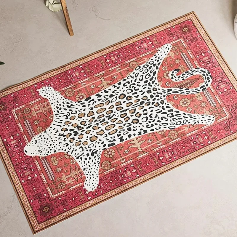 Moroccan-Inspired Tiger Living Room Carpet Ethnic Rug Large Easy-Clean Washable Non-slip Bedroom Stylish Home Decor Floor Mat