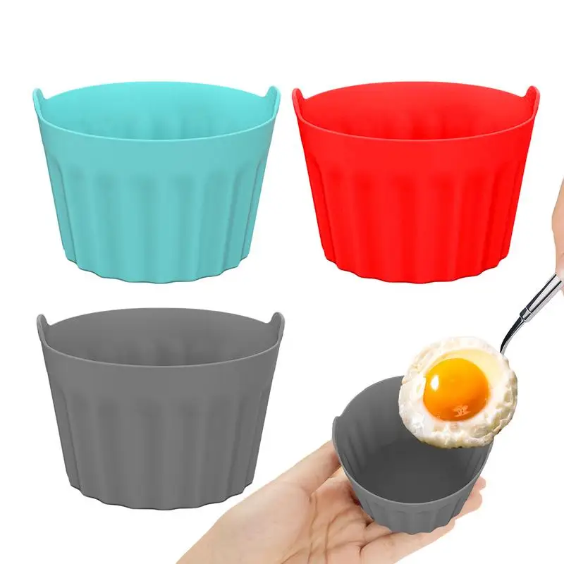 

3Pcs Silicone Egg Poacher Cups Air Fryer Egg Boiler Mold Cup Kitchen Tools Eggs Cooking Baking Cups for Air Fryer Oven Microwave