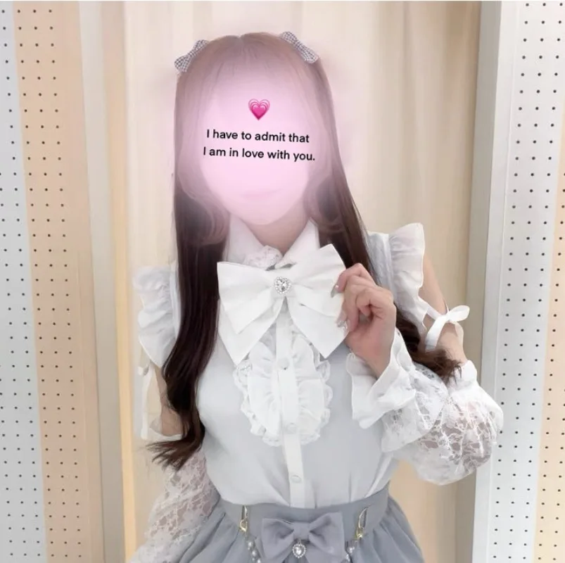 Japanese SC New Lolita Blouse Mass-produced Short-sleeved Bow Fly-sleeved Lace Sleeves Shirt Black Top Single-breasted Blusas