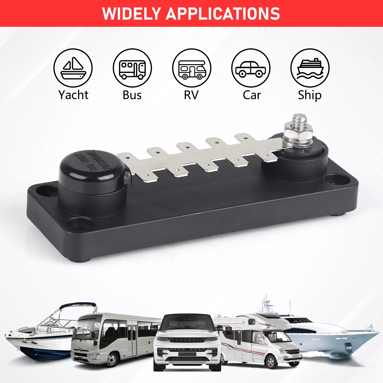 

55A 12-48V New Tab Type Terminal Busbar 10 Points Single Layer Bus Bar TTB710N02 TTB710N14 Marine Grade Power Distribution Block