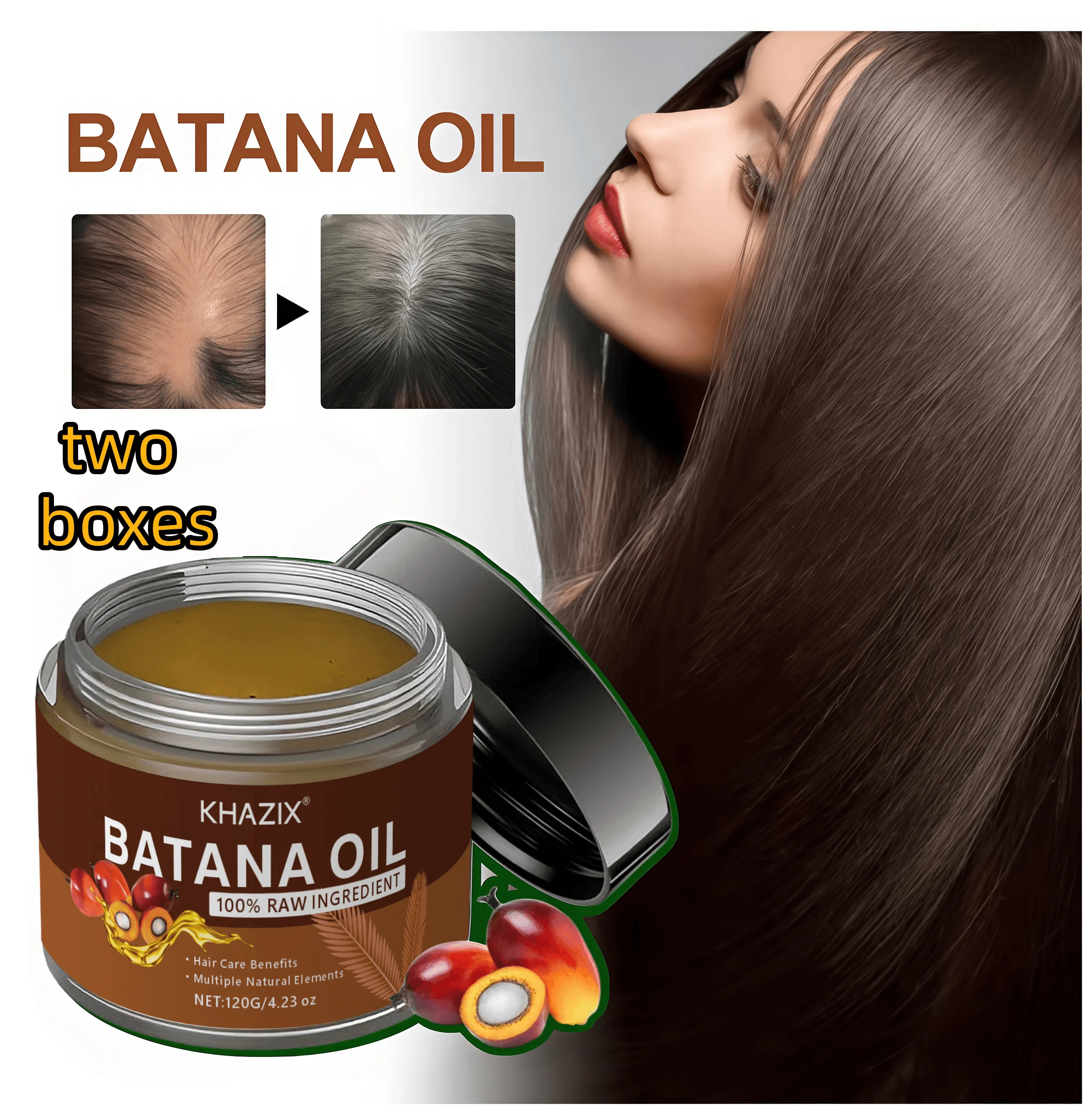 

100% чистая органическая маска для волос, масло Батана, масло для роста волос, естественное лечение, питание, уменьшение выпадения волос, средства для волос против ломкости