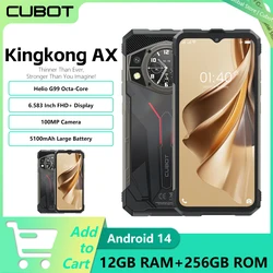 Cubot KINGKONG AX Ultracienki, wytrzymały smartfon z systemem Android Helio G99 24 GB RAM + 256 GB ROM Wyświetlacz 120 Hz Kamera 100 MP NFC Podwójne ekrany