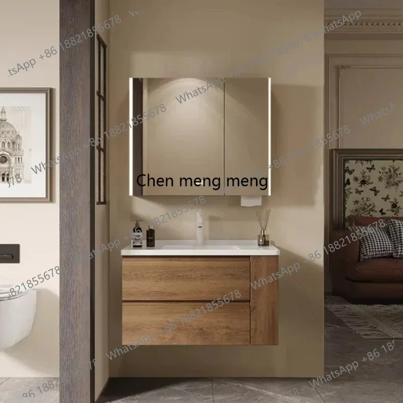 Ceramic Integrated Basin Medium Antique Combination Bathroom Cabinet Toilet Washstand Face Wash Basin Cabinets Organizer Closet