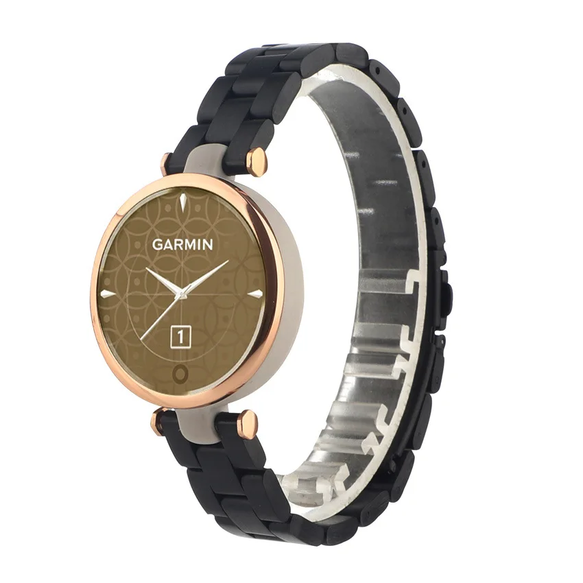 Pulseira de aço inoxidável com três contas é adequada para Garmin Lily Sanzhu Watch smartwatch relógio esportivo feminino